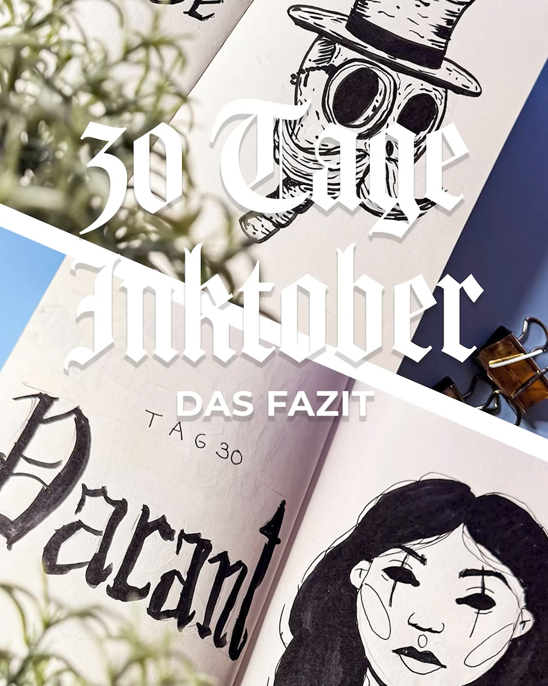 Collage zum Abschluss einer 30-Tage-Inktober-Challenge